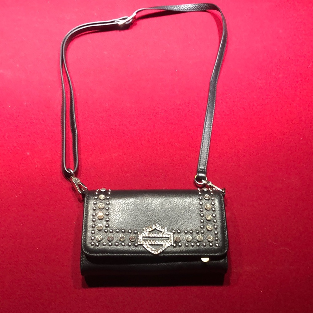 Harley Davidson leather purse with adjustable strap